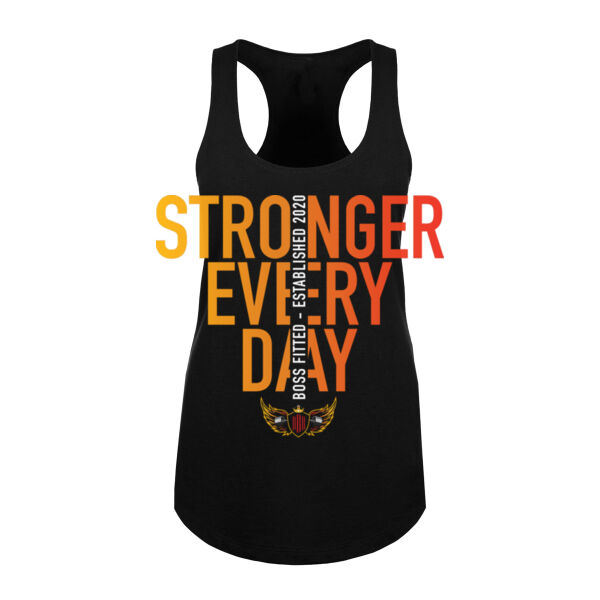 STRONGER EVERY DAY - WOMEN'S FITTED TANK TOP - $S94T83$ Thumbnail